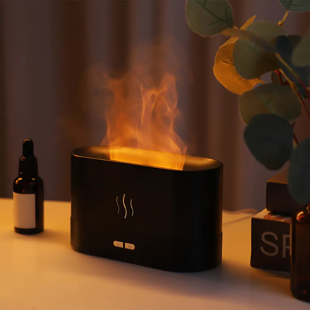 Serene Flame - Aroma Diffuser LED Ultrasonic Flame Humidifier