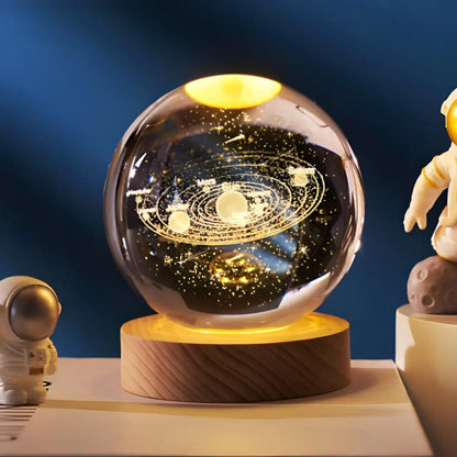Astral Sphere - 3D Solar System Crystal Ball Night Light