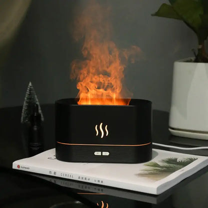 Serene Flame - Aroma Diffuser LED Ultrasonic Flame Humidifier